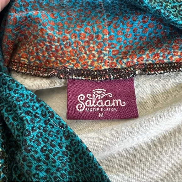 Salaam Made in USA Skirt Gradient Cheetah Print Earthy Tones Womens M - Picture 6 of 7